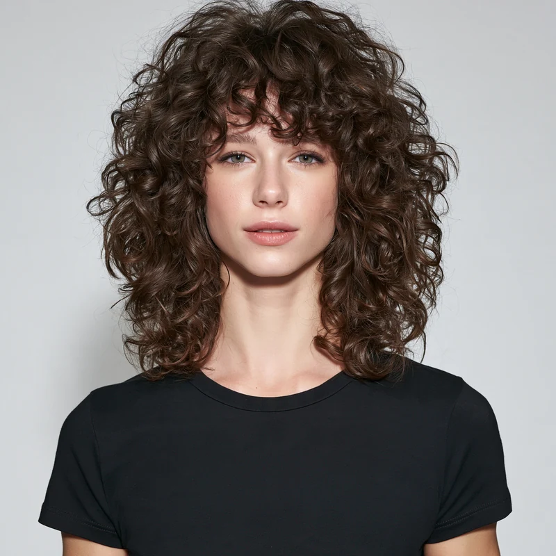 AI-generated Curly shag hairstyle inspiration