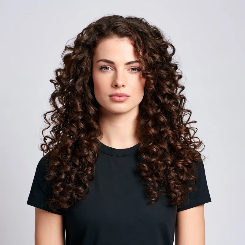 AI-generated Long curls hairstyle inspiration